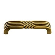 DISCONTINUED-DECO STYLE DRAWER PULL POLISHED CAST BRASS  1900-1950  B0684